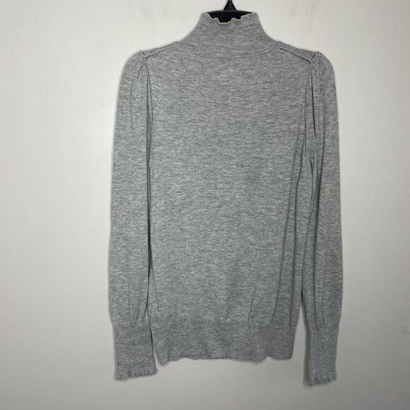 La Vie Rebecca Taylor Sweater Women XS Gray Turtleneck Lightweight Wool Blend - Picture 8 of 14